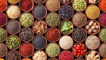 Seamless texture with spices and herbs